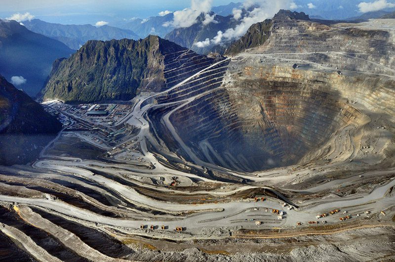 Freeport’s Grasberg copper and gold mine in Papua, Indonesia, in 2017