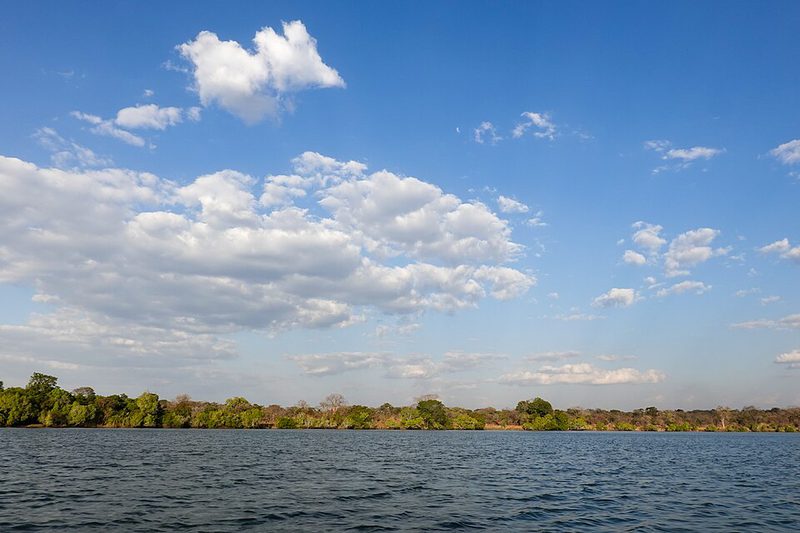 The Kafue River in Zambia, far downstream of the Chambishi mine, in 2023