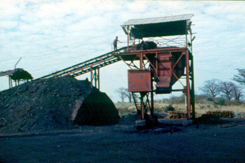 A coal loading plant at Moatize, Mozambique, in 1982