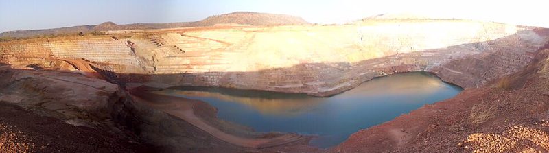 A flooded pit at the Sadiola gold mine in Mali, 2013